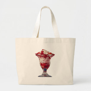Strawberry Sundae Large Tote Bag