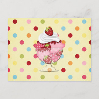 strawberry sundae postcard
