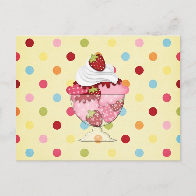 strawberry sundae postcard (Front)