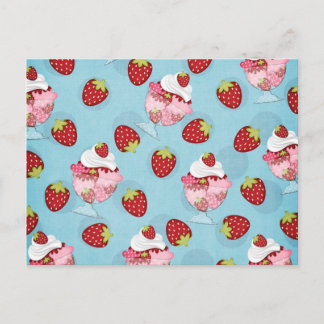 strawberry sundae postcard