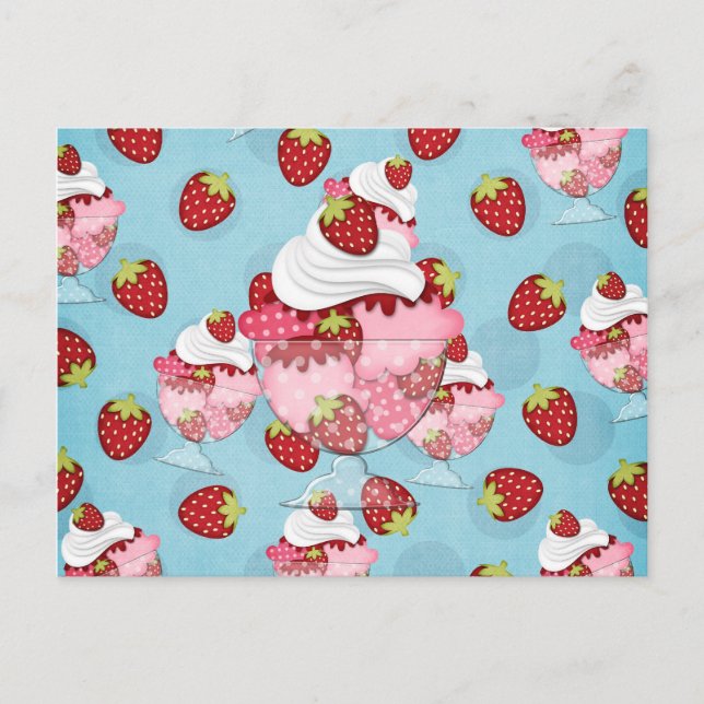 strawberry sundae postcard (Front)