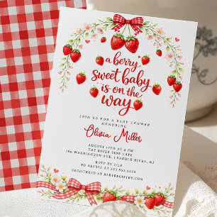 Strawberry Sweet Baby Shower Invitation