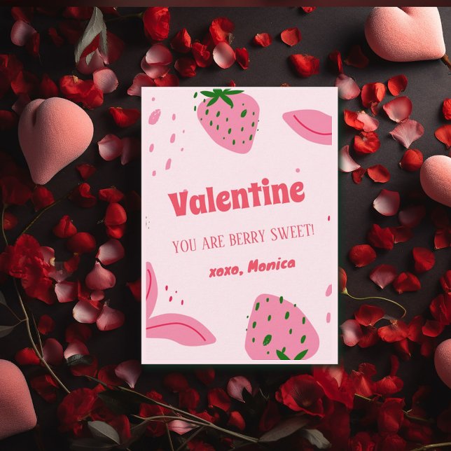 Strawberry Sweet Berry Valentines Day Card (Creator Uploaded)