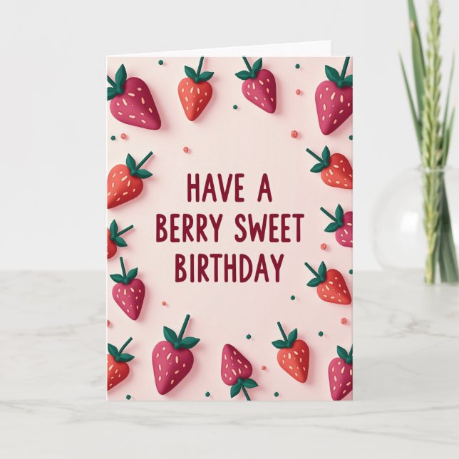 Strawberry Sweet Birthday Card (Front)