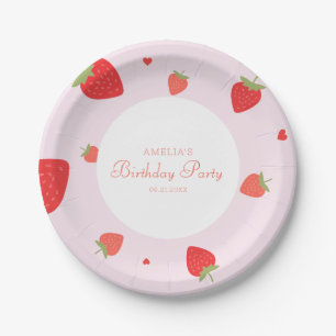 Strawberry Sweet Girly Birthday Party Paper Plate