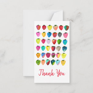 Strawberry sweetness cute fruit watercolor card