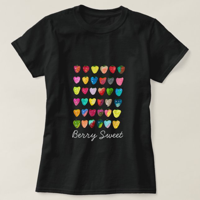 Strawberry sweetness cute fruit watercolor T-Shirt (Design Front)