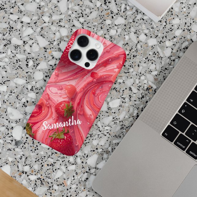 Strawberry Swirl Bliss iPhone Case (Creator Uploaded)