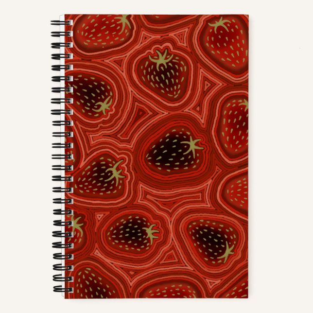Strawberry swirl Spiral Notebook (Front)
