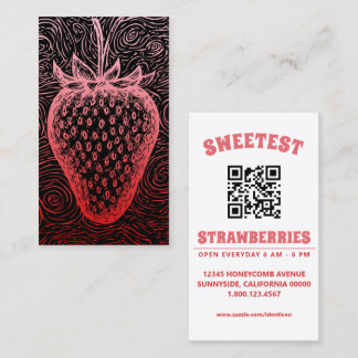 strawberry swirl with qr code business card