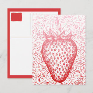strawberry swirls holiday postcard