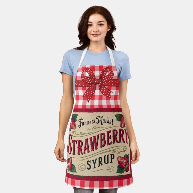 Strawberry syrup apron (Worn)
