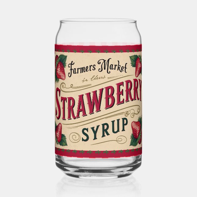 Strawberry syrup can glass (Front)