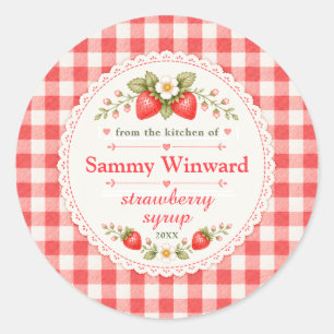 Strawberry Syrup Homemade Gift Label