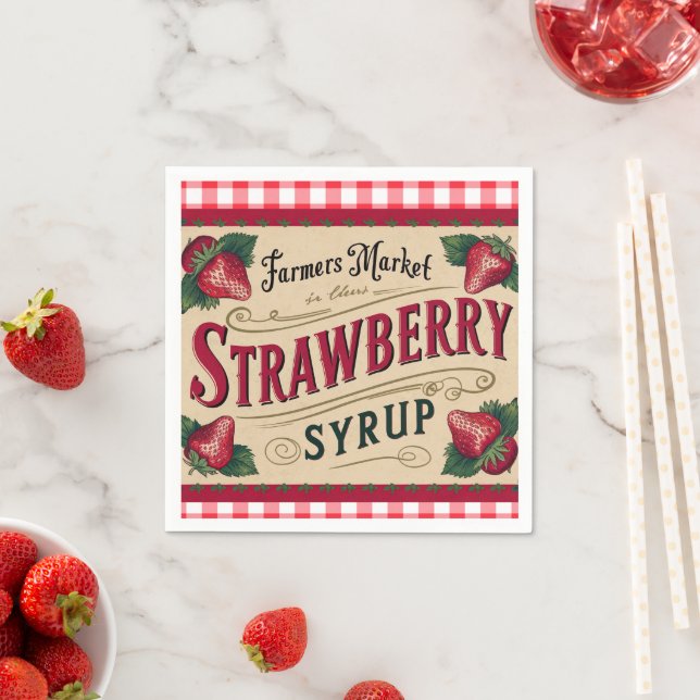 Strawberry syrup napkin (Insitu)