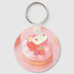Strawberry Tart Illustration Keychain