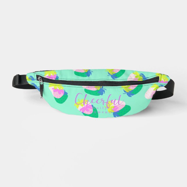 Strawberry Teal Fanny Pack (Front)