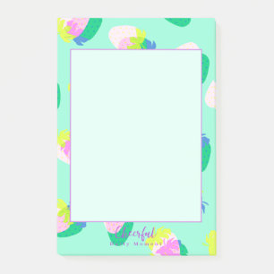 Strawberry Teal Post-it Notes