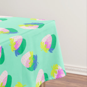 Strawberry Teal Tablecloth
