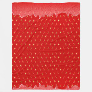Strawberry Textured Background Liquid Fruit Jam    Fleece Blanket