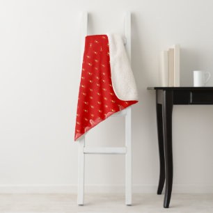 Strawberry Textured Background Liquid Fruit Jam Sherpa Blanket