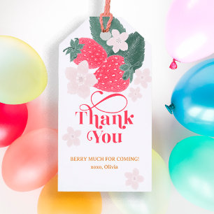 Strawberry Thank You Berry Much Favour Birthday Gift Tags
