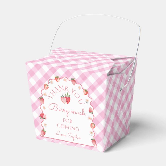 Strawberry Thank You Berry Much Wavy Favor Box (Front Side)
