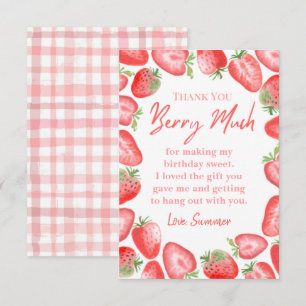 Strawberry Thank You Card Strawberry Card