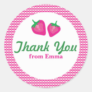 Strawberry Thank You Classic Round Sticker