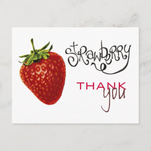 Strawberry Thank You Note Postcard