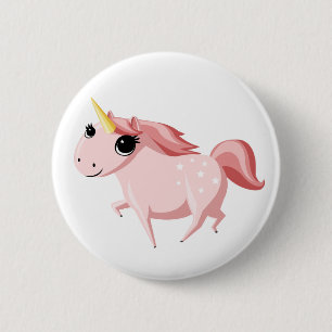 Strawberry the Pink Unicorn 2 Inch Round Button