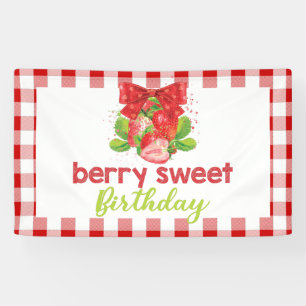 Strawberry Theme Birthday Banner