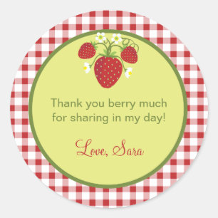Strawberry Theme Favour Sticker