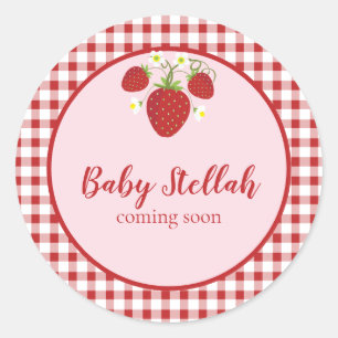 Strawberry Theme Favour Sticker