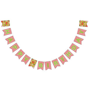 Strawberry Theme Happy Birthday Bunting Flags