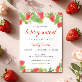 Strawberry Themed Baby Shower | Berry Sweet Invitation
