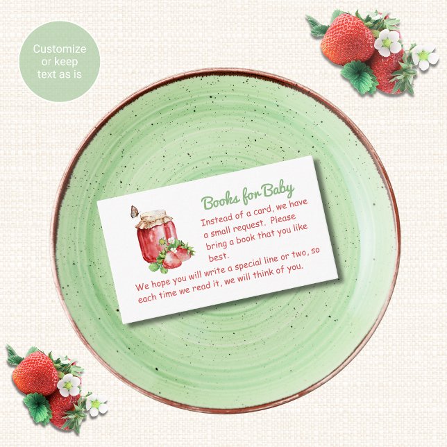 Strawberry Themed Baby Shower Enclosure Cards (Creator Uploaded)