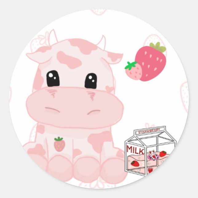 Strawberry themed sticker (Front)