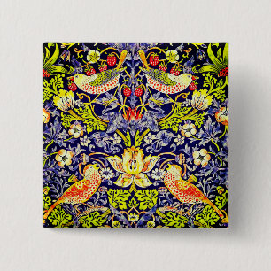 Strawberry Thief Birds William Morris 2 Inch Square Button