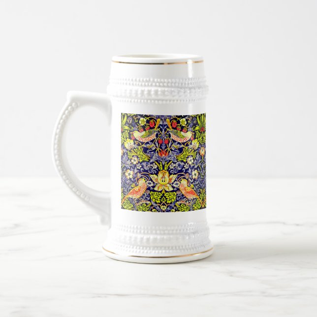 Strawberry Thief Birds William Morris Beer Stein (Left)