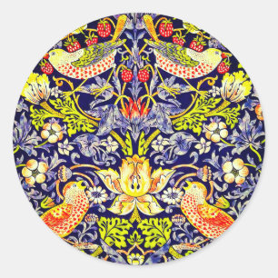 Strawberry Thief Birds William Morris Classic Round Sticker