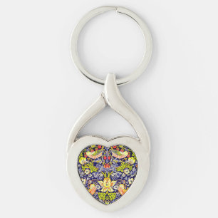 Strawberry Thief Birds William Morris Keychain
