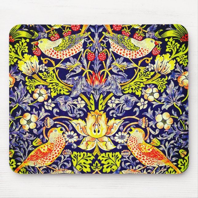 Strawberry Thief Birds William Morris Mouse Pad (Front)