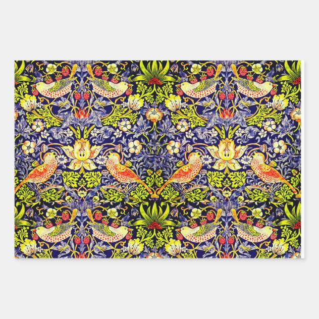Strawberry Thief Birds William Morris Wrapping Paper Sheet (Front)