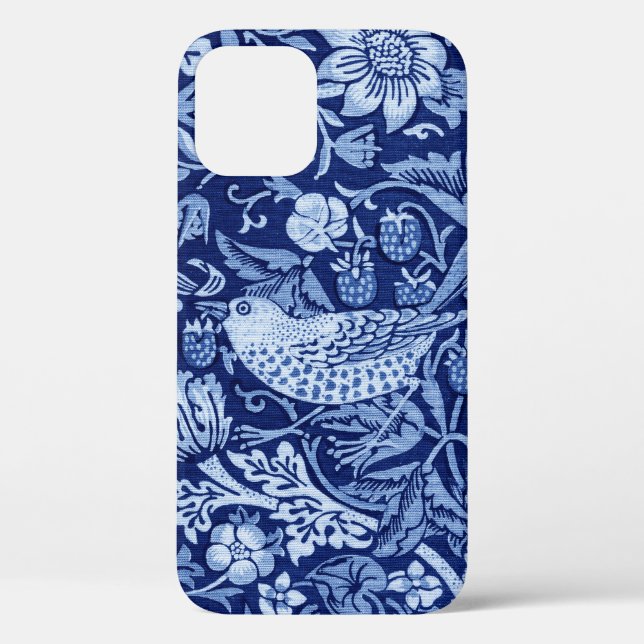 Strawberry Thief Blue Monotone, William Morris Case-Mate iPhone Case (Back)