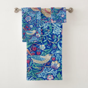 Strawberry Thief Blue, William Morris Bath Towel Set