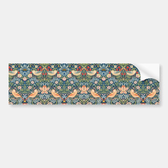 Strawberry Thief (by William Morris) Bumper Sticker (Front)