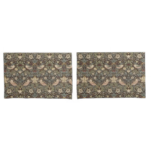 Strawberry Thief by William Morris Chocolate Pillowcase