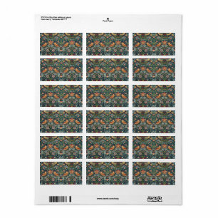 Strawberry Thief by William Morris Label