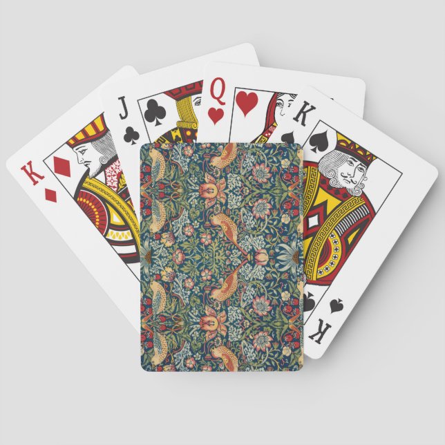 Strawberry Thief by William Morris Playing Cards (Back)